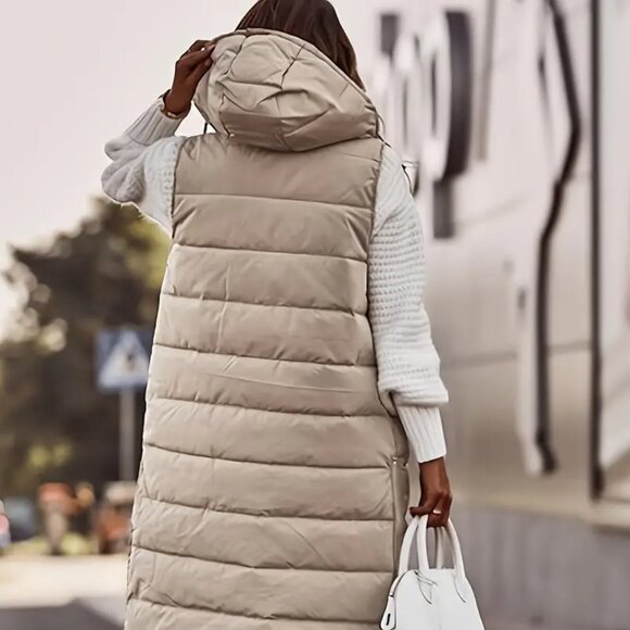 NWT Long Puffy Vest - Picture 2 of 4